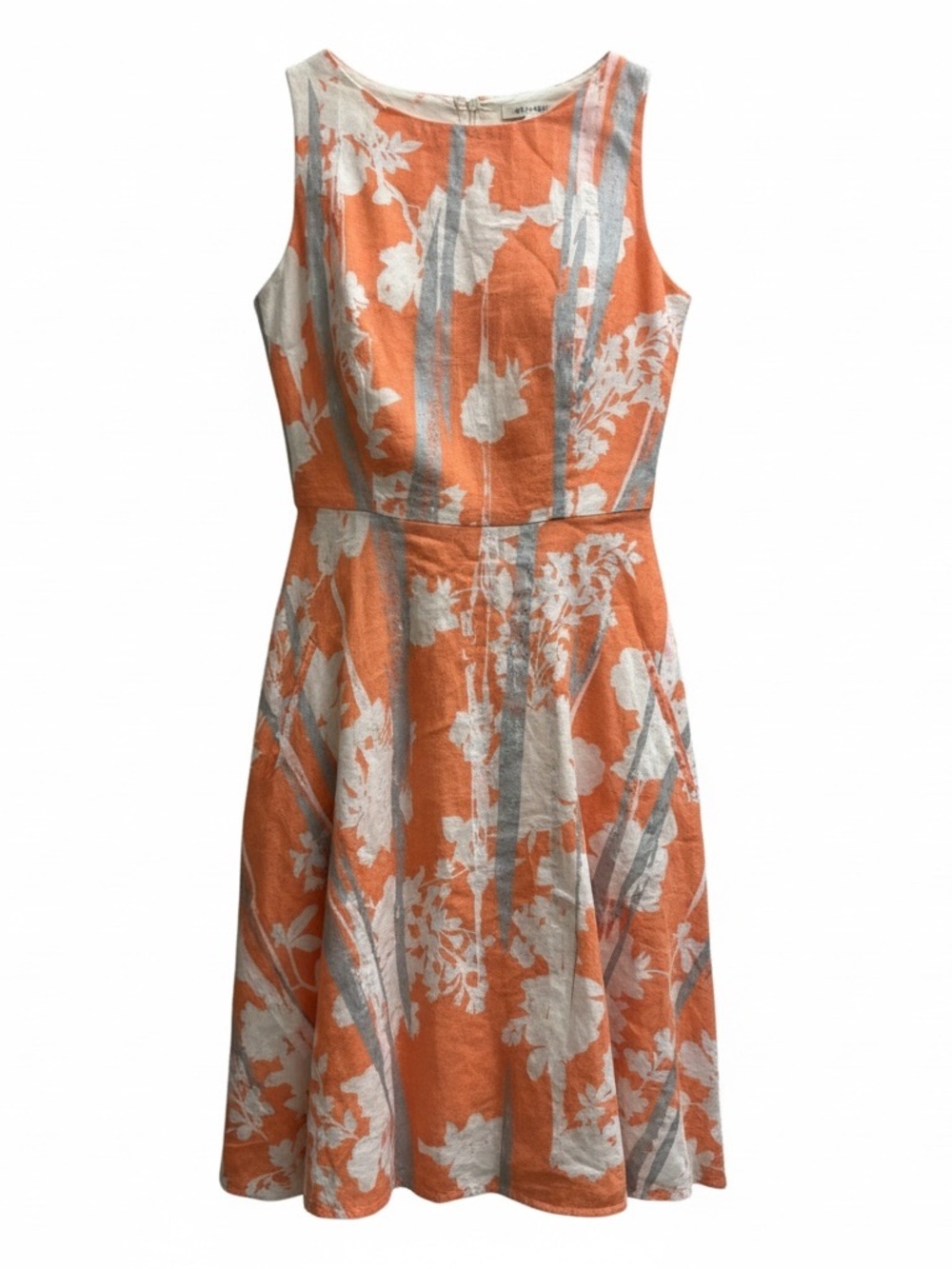 Adolfo Dominguez Sleeveless Orange Floral A-Line Dress